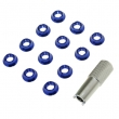 12 Pieces Radio Control Switch Fixed Nut & Installation Spanner Set for JR Futaba - Blue