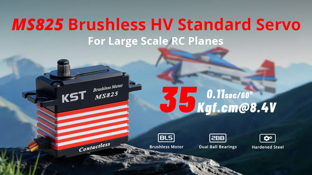 KST MS825 V8.0 HV Brushless Servo – 35kgf.cm Contactless Hall Sensor