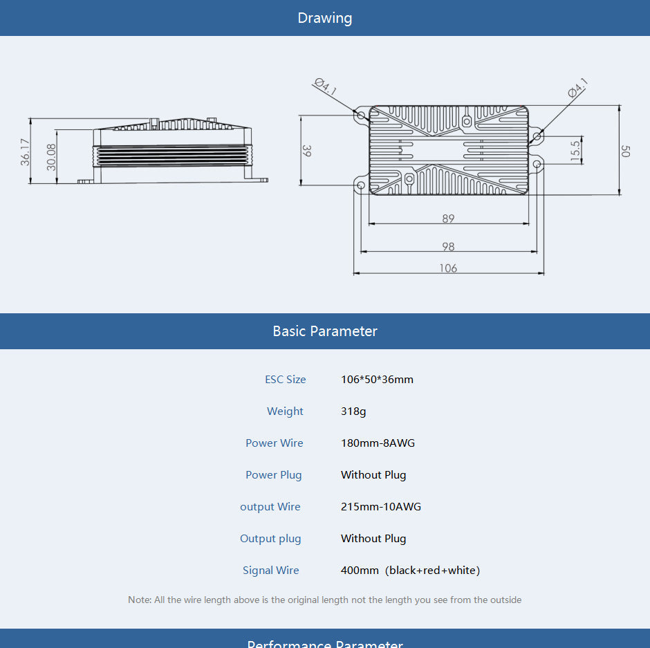 T-Motor AT195A Brushless esc 6-14s