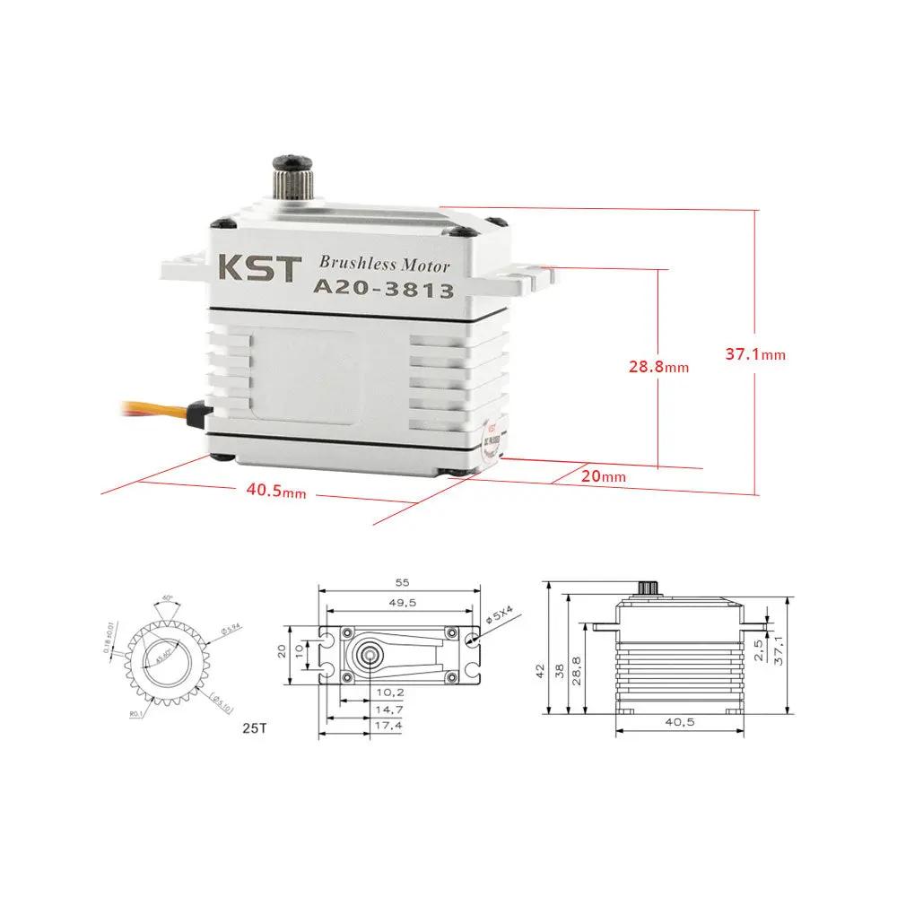 KST A20-3813 V8.0 Brushless HV Servo – 43kg.cm High-Torque Servo
