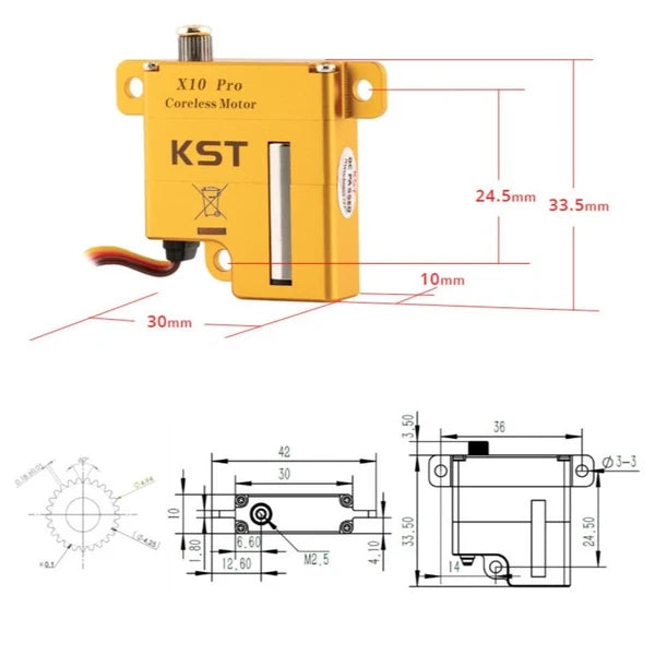 KST X10 Pro A V8.0 11,5kgf.cm@8,4 Volt / Softstart