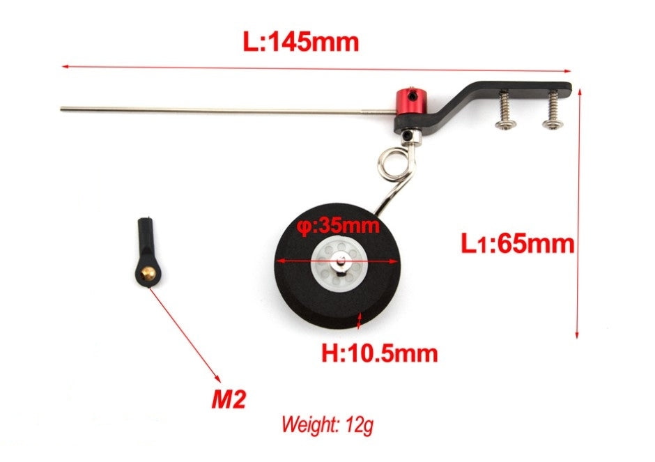 RCP Carbon tail wheel carrier mini 35mm wheel