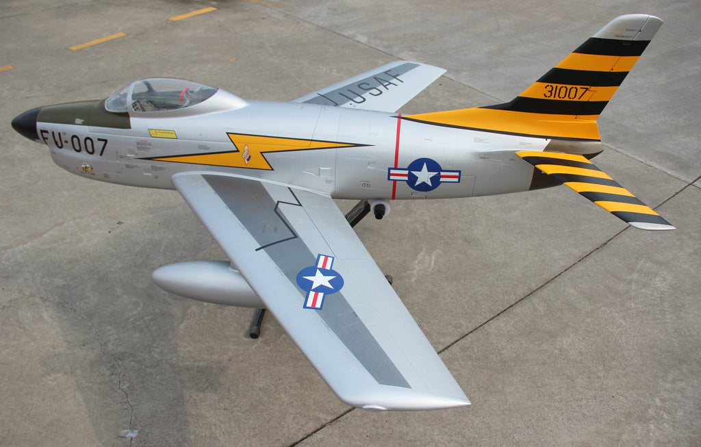 Pilot rc 2.2m F-86D Sabre with tail pipe, UAT, Kevlar fuel tank