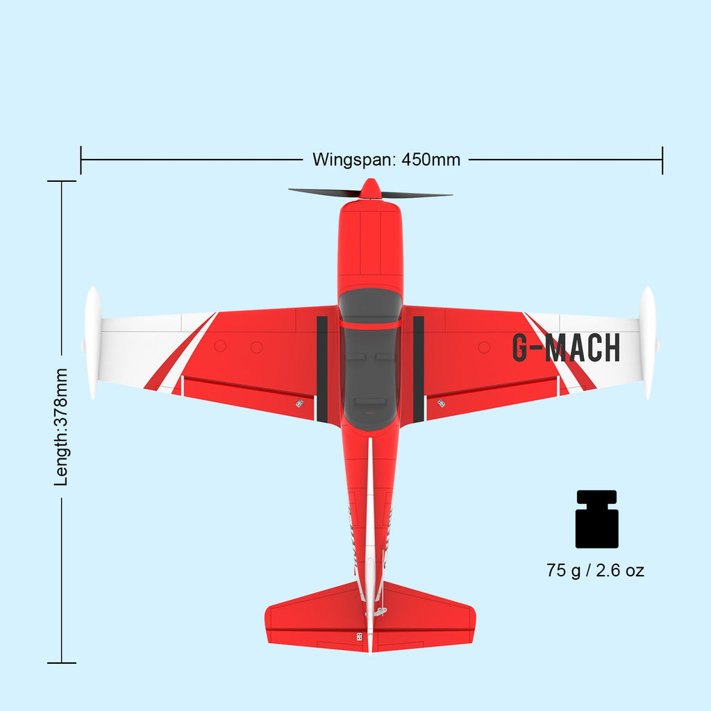 TOP RC HOBBY 450mm SF260 Siai Marchetti Red RTF Mode 2