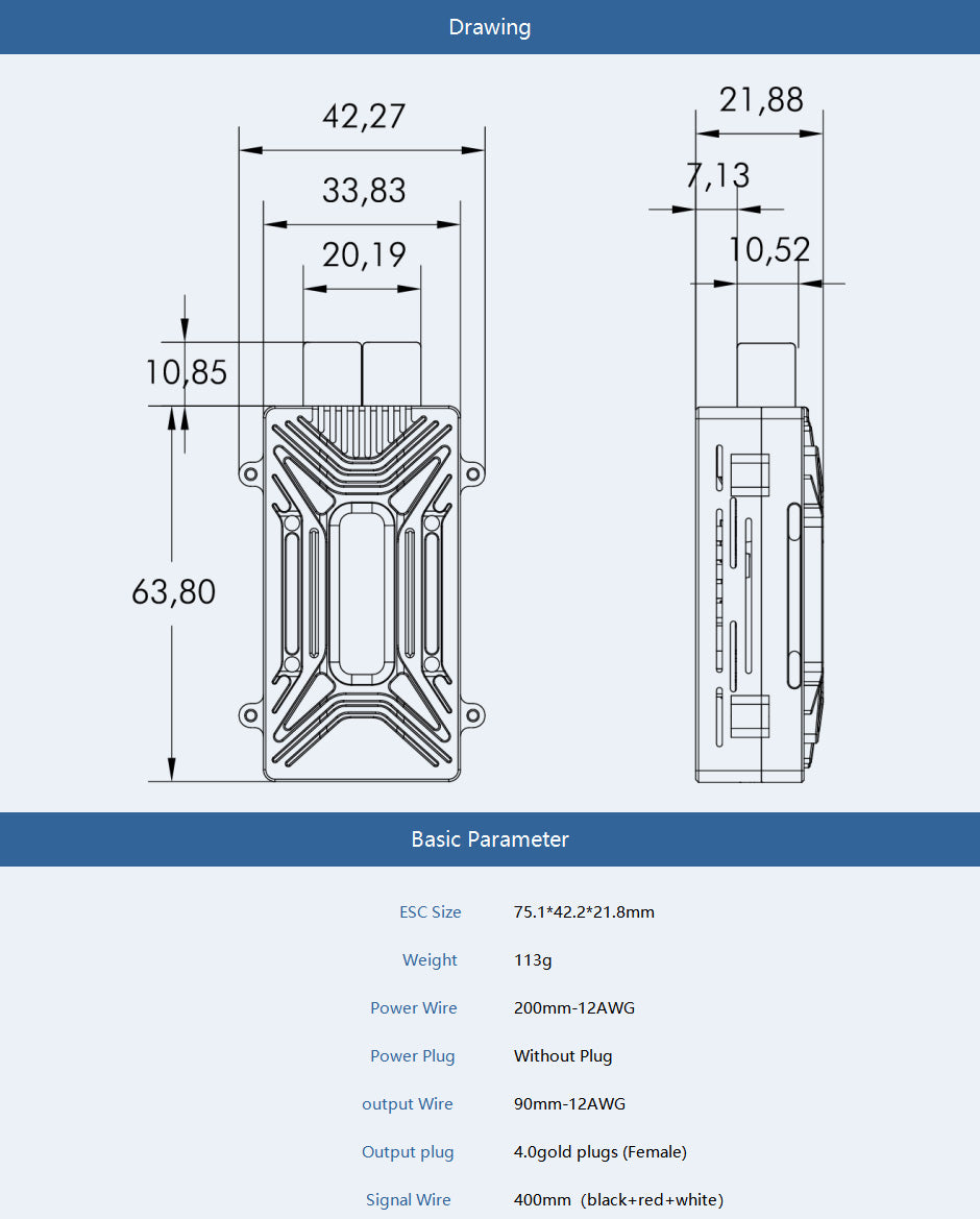 T-Motor AM116A Brushless-Regler 2-8S