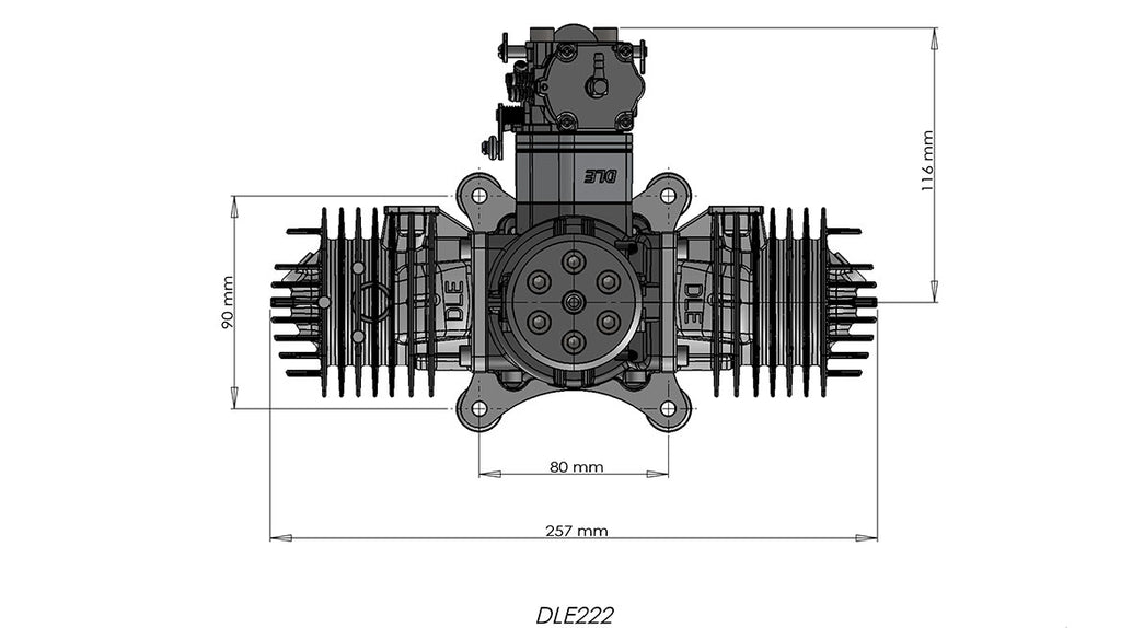 DLE222 V3 model airplane engine