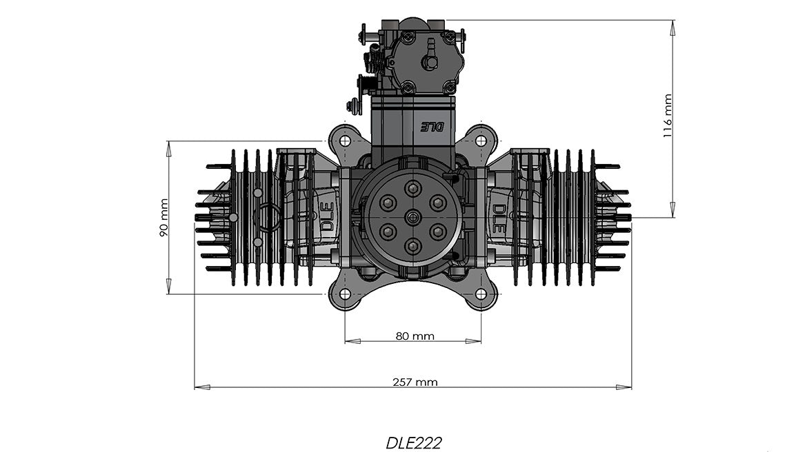 DLE222 V3 model airplane engine