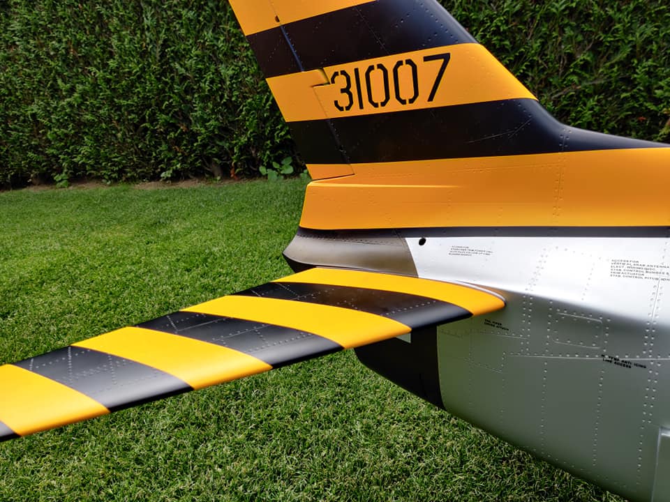Pilot rc 2.2m F-86D Sabre with tail pipe, UAT, Kevlar fuel tank