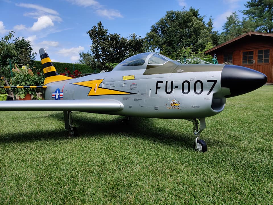 Pilot rc 2.2m F-86D Sabre with tail pipe, UAT, Kevlar fuel tank