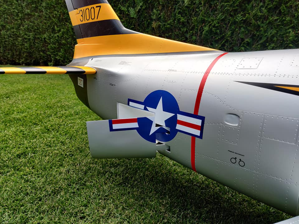 Pilot rc 2.2m F-86D Sabre with tail pipe, UAT, Kevlar fuel tank