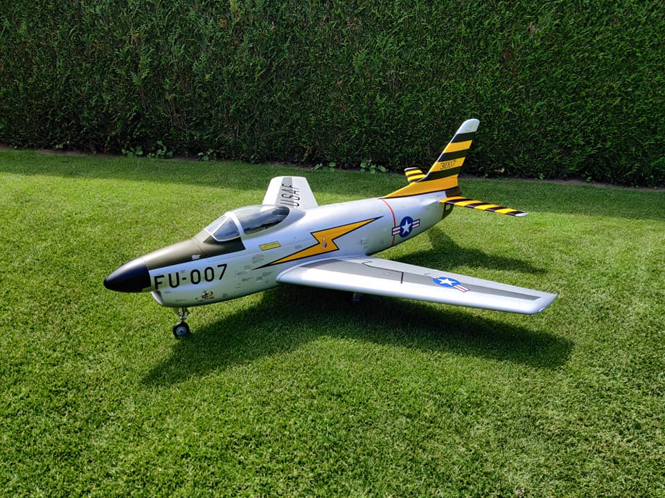 Pilot rc 2.2m F-86D Sabre with tail pipe, UAT, Kevlar fuel tank
