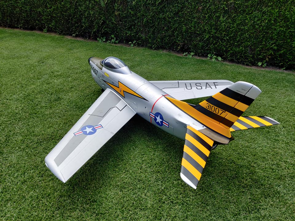 Pilot rc 2.2m F-86D Sabre with tail pipe, UAT, Kevlar fuel tank