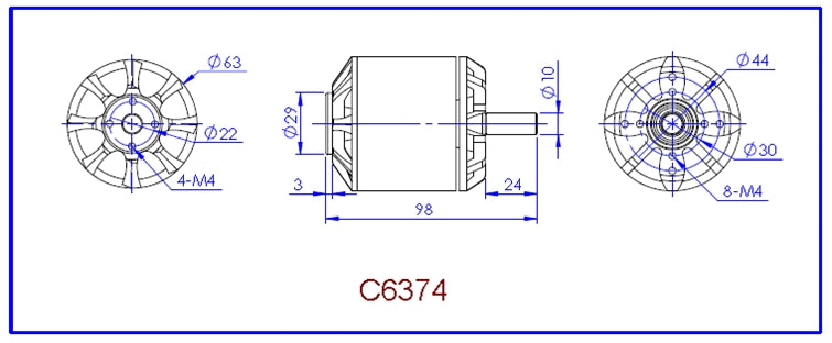 Gforce G6374 170KV brushless motor