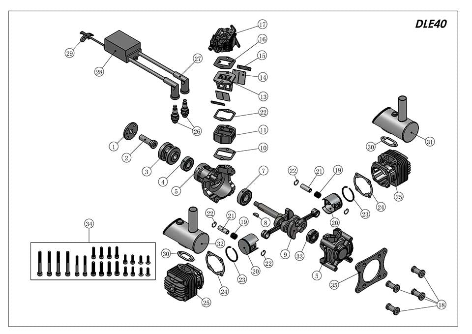 DLE40 model airplane engine