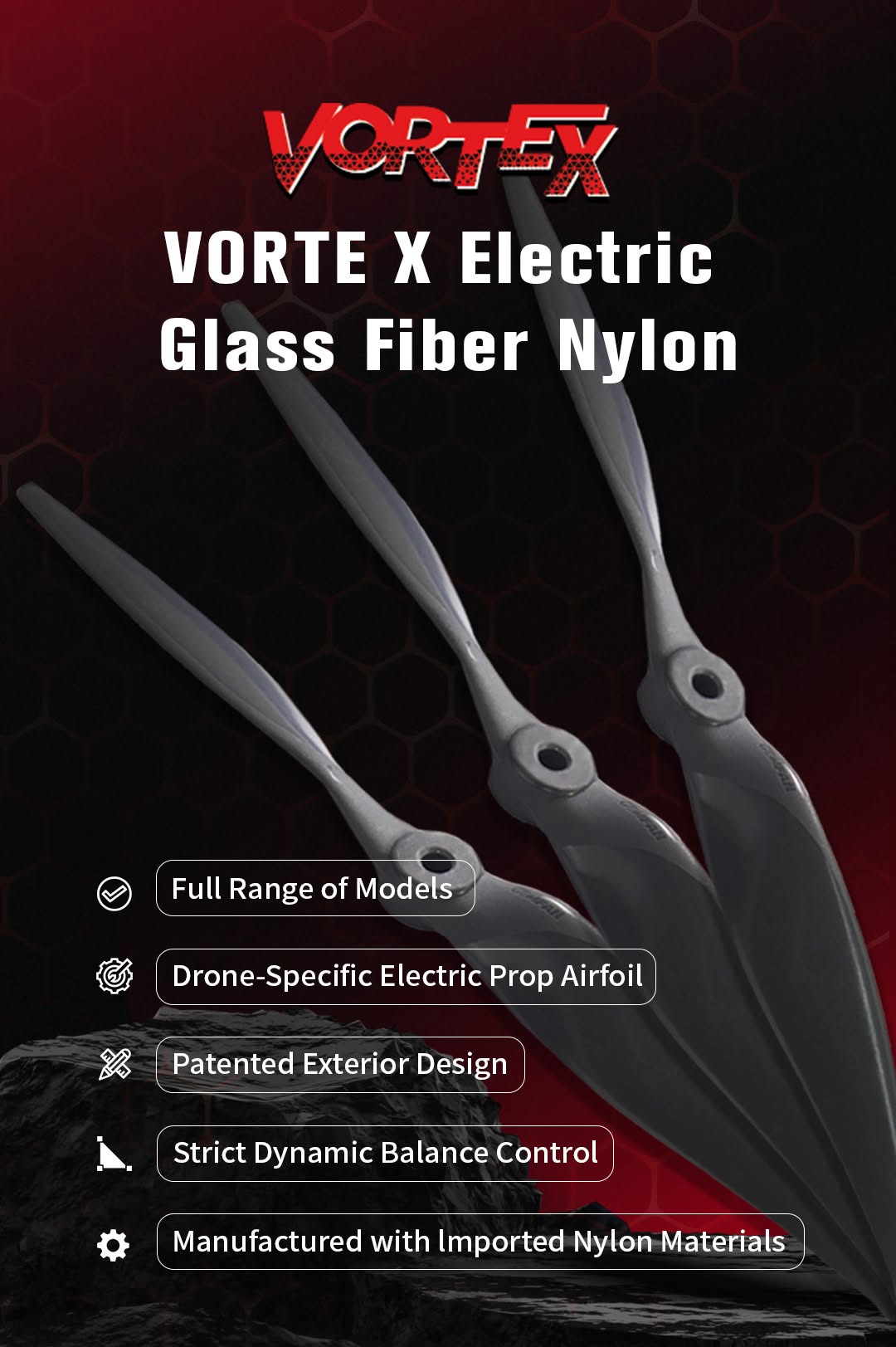 Gemfan Vortex 5x5E Electric Propeller-Glass fiber nylon 2pcs