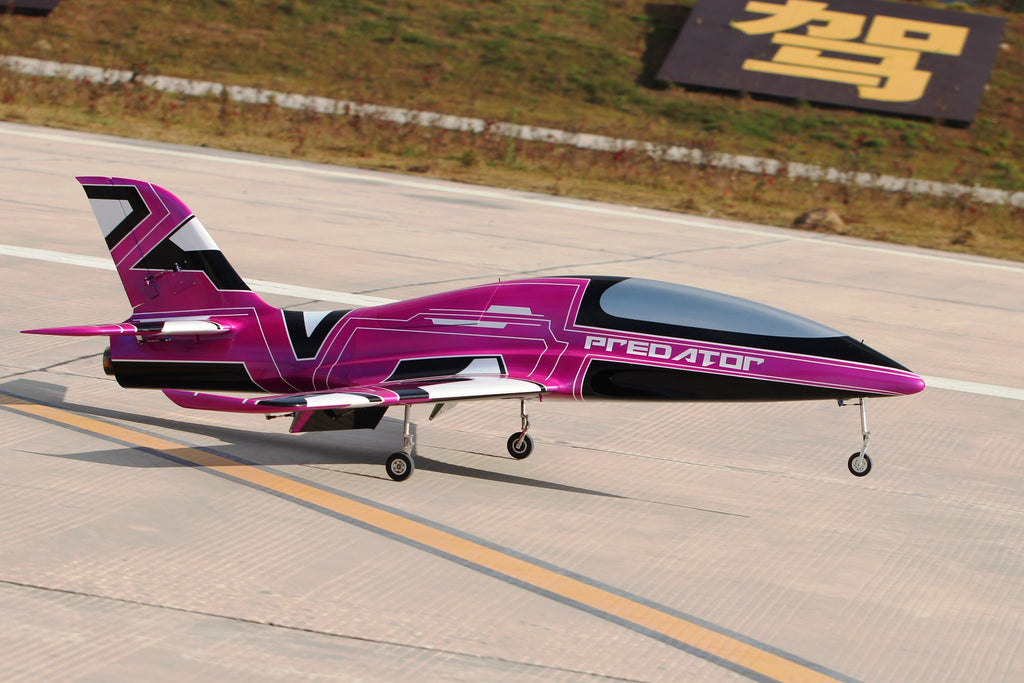 Pilot rc 2.2m Predator jet V2 pink, retracts,air trap,tail pipe.