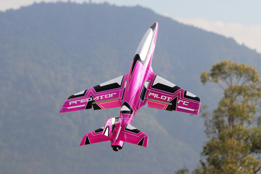 Pilot rc 2.2m Predator jet V2 pink, retracts,air trap,tail pipe.