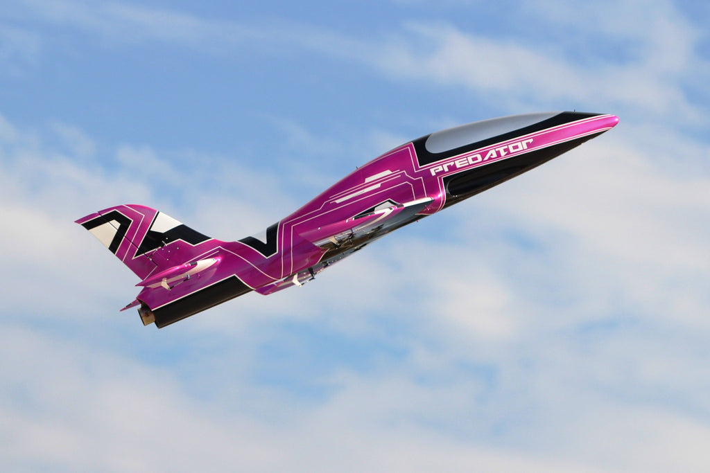 Pilot rc 2.2m Predator jet V2 pink, retracts,air trap,tail pipe.