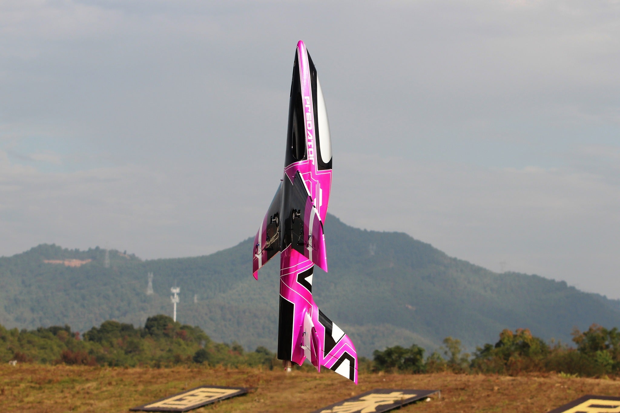 Pilot rc 2.2m Predator jet V2 pink, retracts,air trap,tail pipe.
