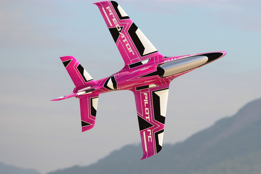 Pilot rc 2.2m Predator jet V2 pink, retracts,air trap,tail pipe.