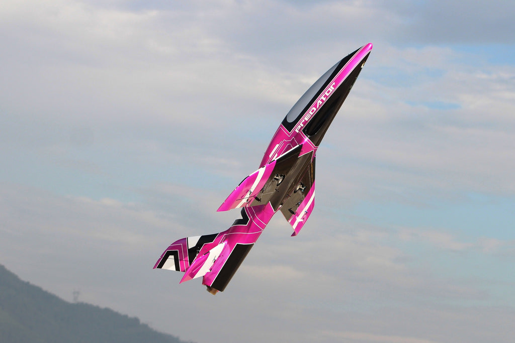 Pilot rc 2.2m Predator jet V2 pink, retracts,air trap,tail pipe.