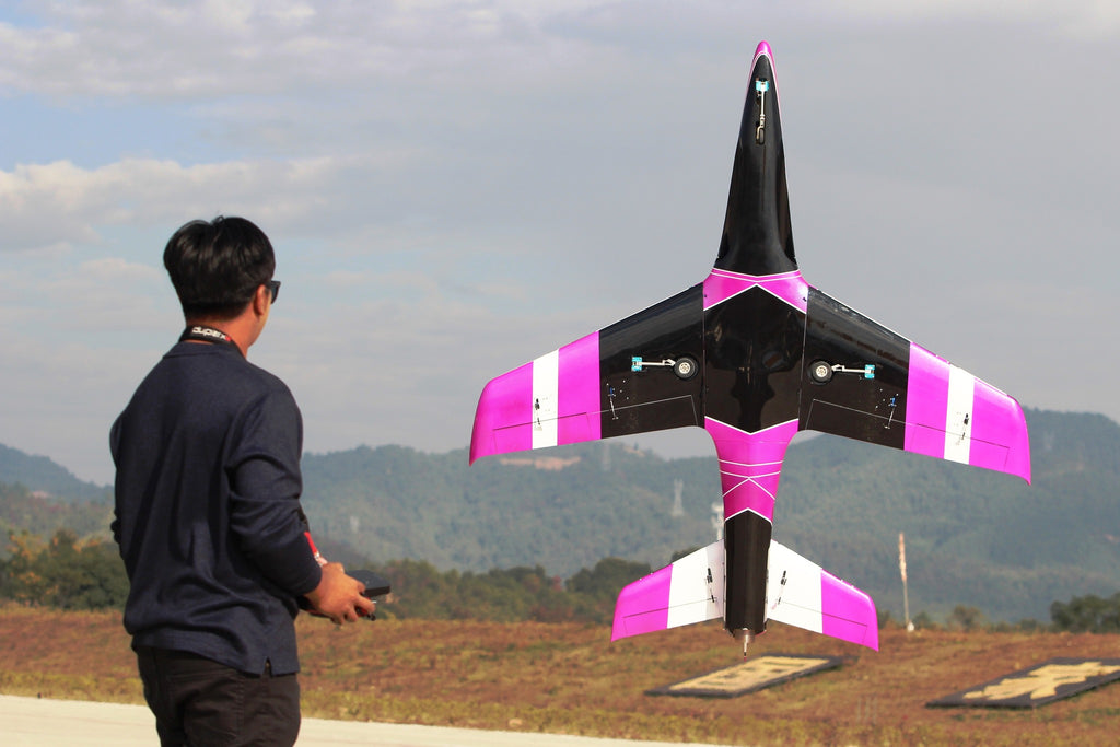 Pilot rc 2.2m Predator jet V2 pink, retracts,air trap,tail pipe.