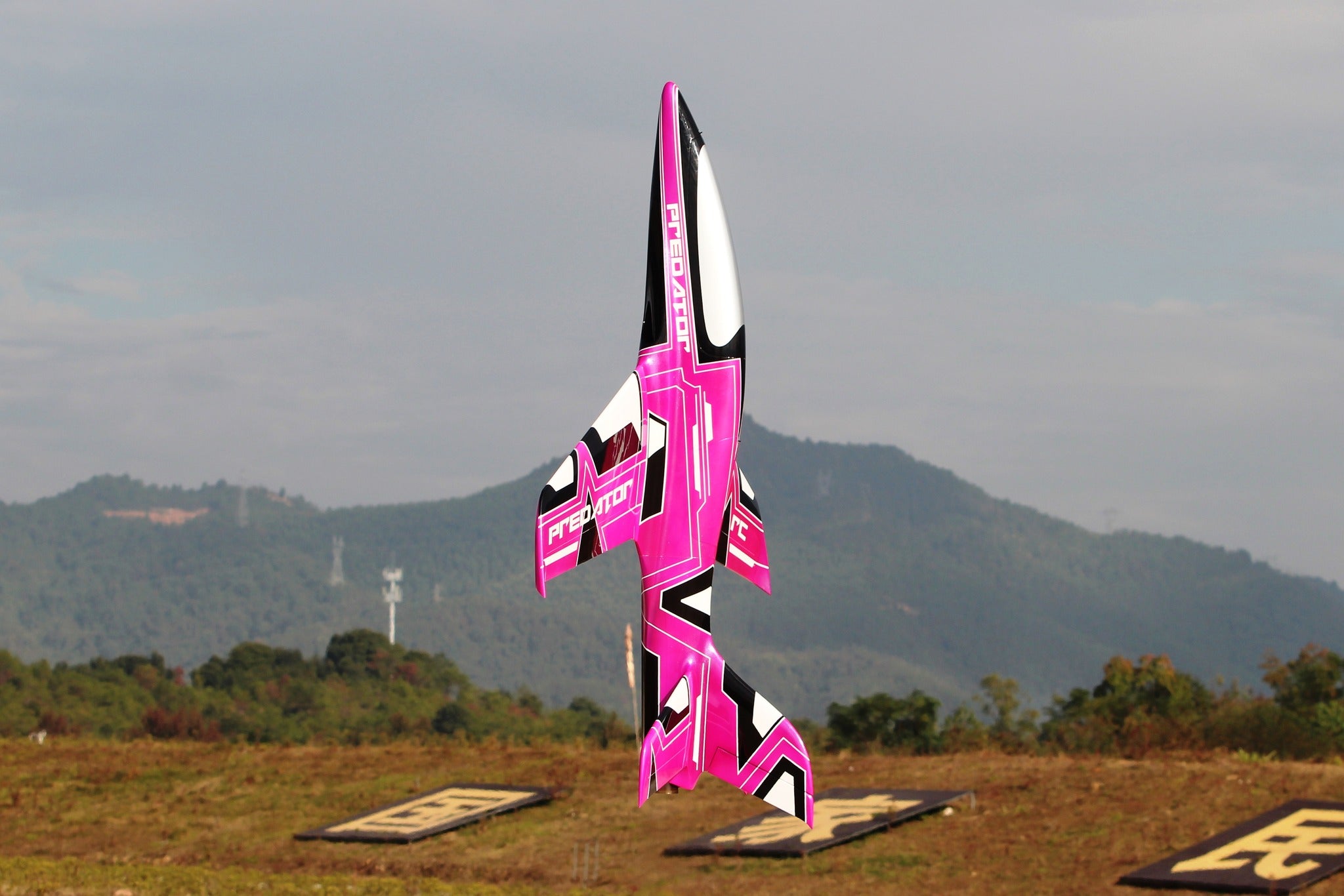 Pilot rc 2.2m Predator jet V2 pink, retracts,air trap,tail pipe.