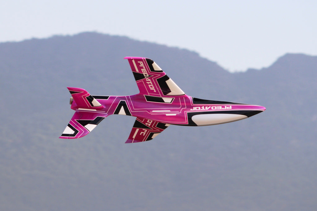 Pilot rc 2.2m Predator jet V2 pink, retracts,air trap,tail pipe.