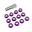 12 Pieces Radio Control Switch Fixed Nut & Installation Spanner Set for JR Futaba Purple