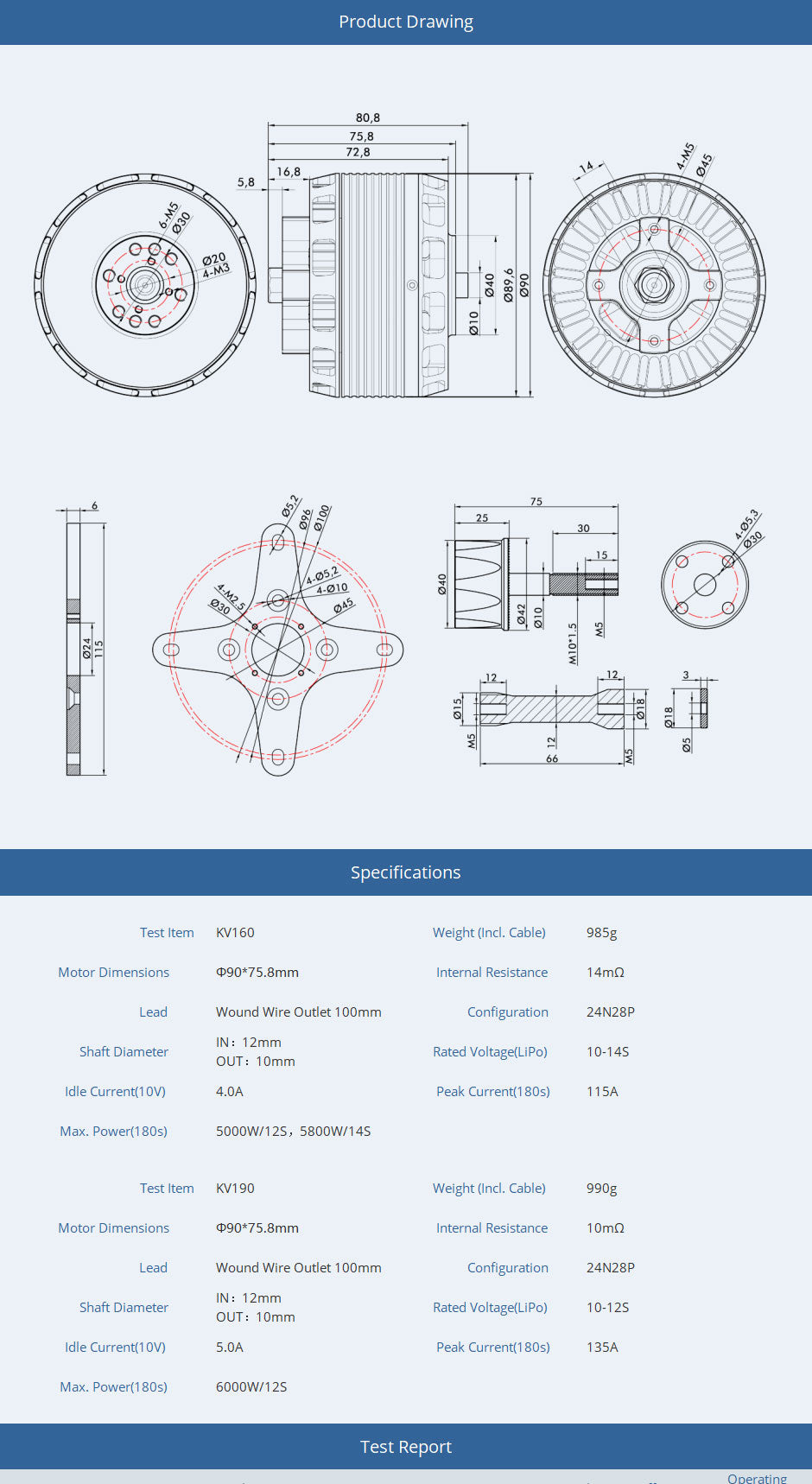 T-Motor AT8025 KV160 70CC
