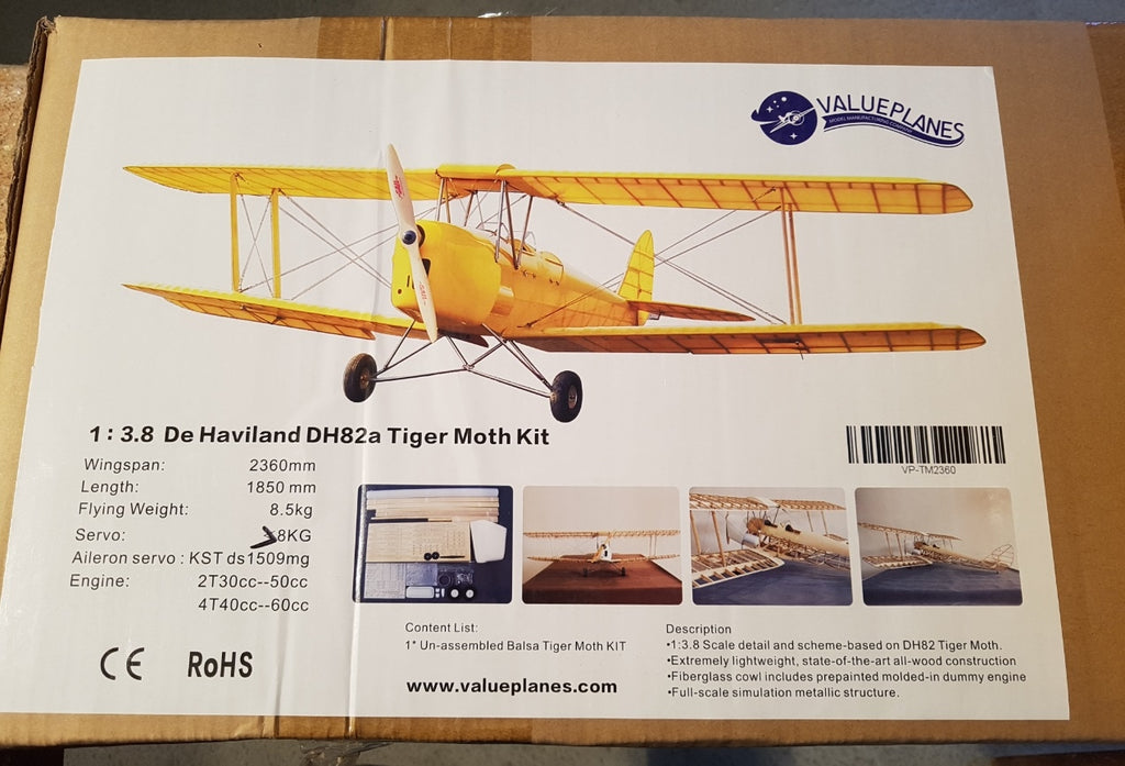 Value planes 1:3.8 De Haviland DH82a Tiger Moth