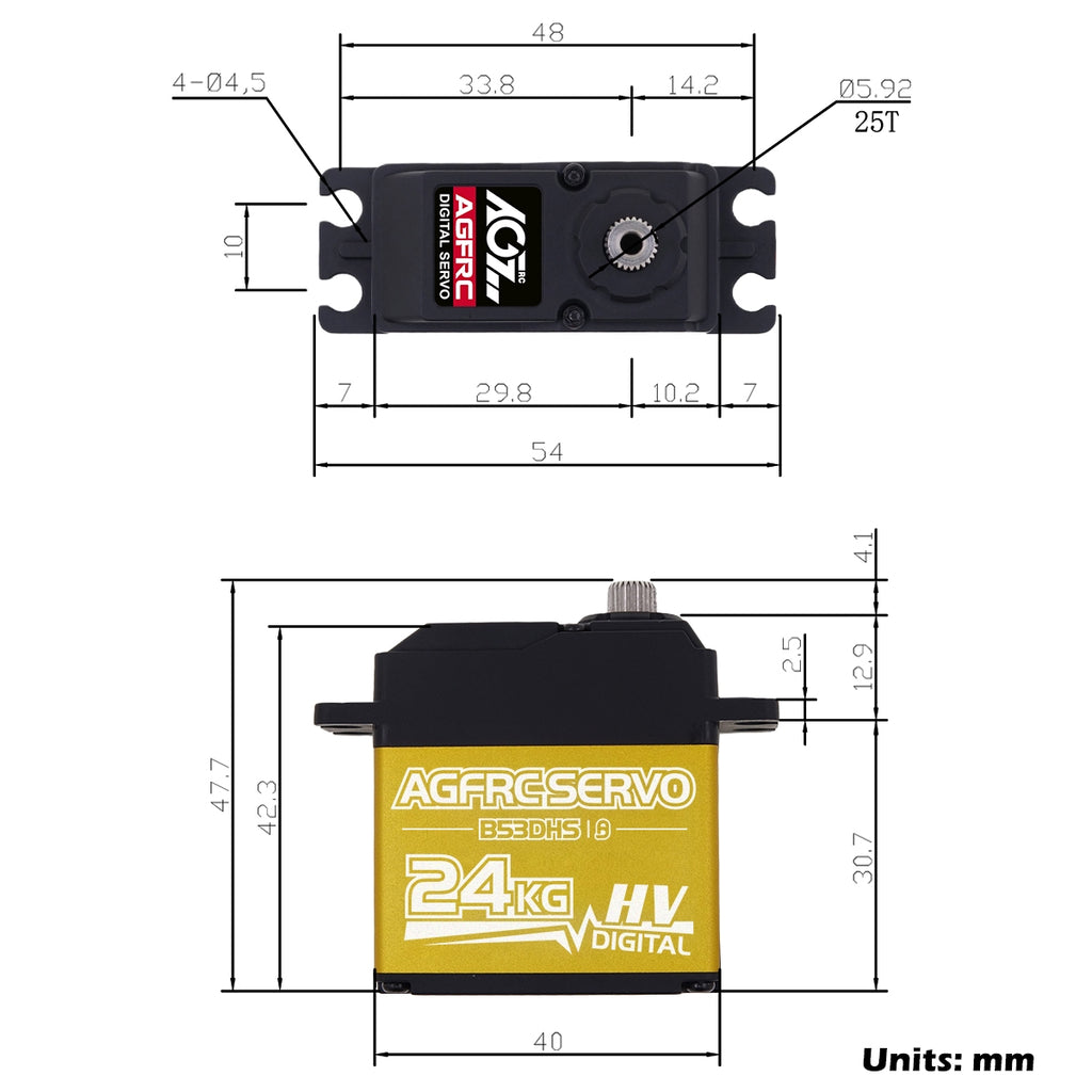 AGF B53DHS 24KG 8.4V HV digital programmable servo