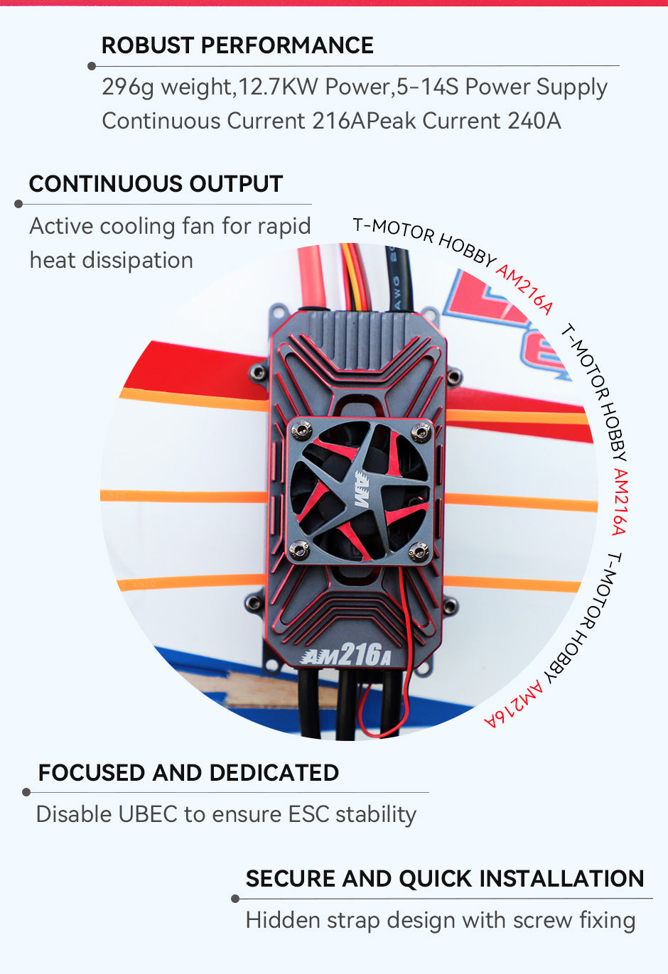 T-Motor AM910 combo 190KV 70-80cc 3D planes