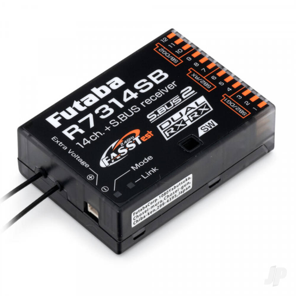 Futaba R7314SB 14-Channel (PWM) Air Receiver (26-Channel S.BUS) FASSTest - High Gain Aerials