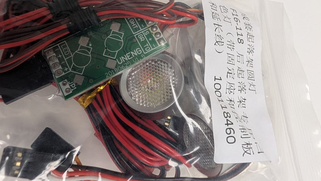 Système d'éclairage à l'échelle pour pilote RC — pour un avion à réaction F-16 à l'échelle 3,0 m (1/5)