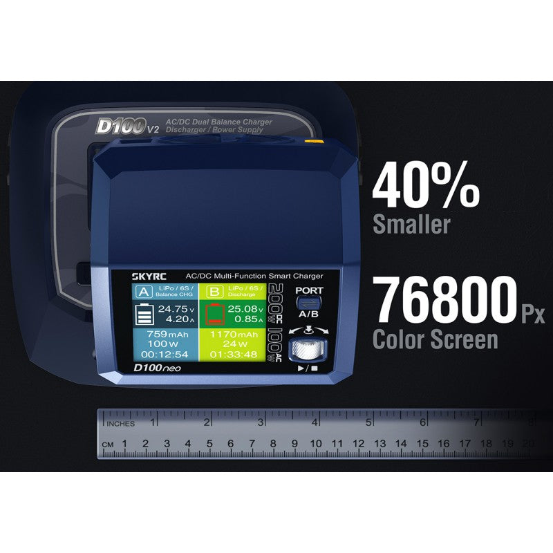 D100 Neo Duo AC/DC charger (AC max 100w total - DC 2x100w)