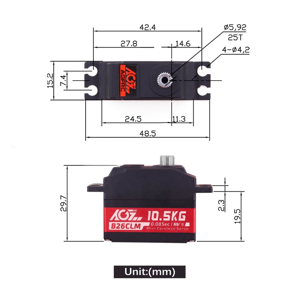 AGF B26CLM 26g HV 10.5KG mini servo programmable servo