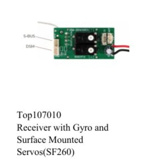 TopRc Hobby "Receiver with Gyro and Surface Mounted Servos(SF260) wire length:80mm"