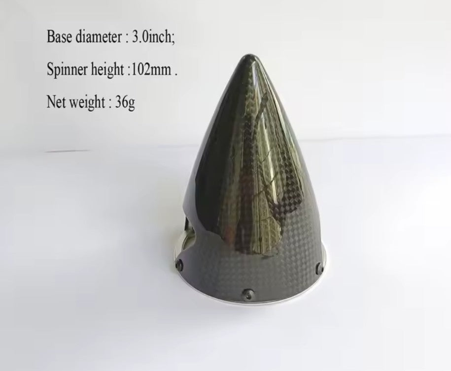 3" 76 mm 2-Blatt-Spinner aus Kohlefaser