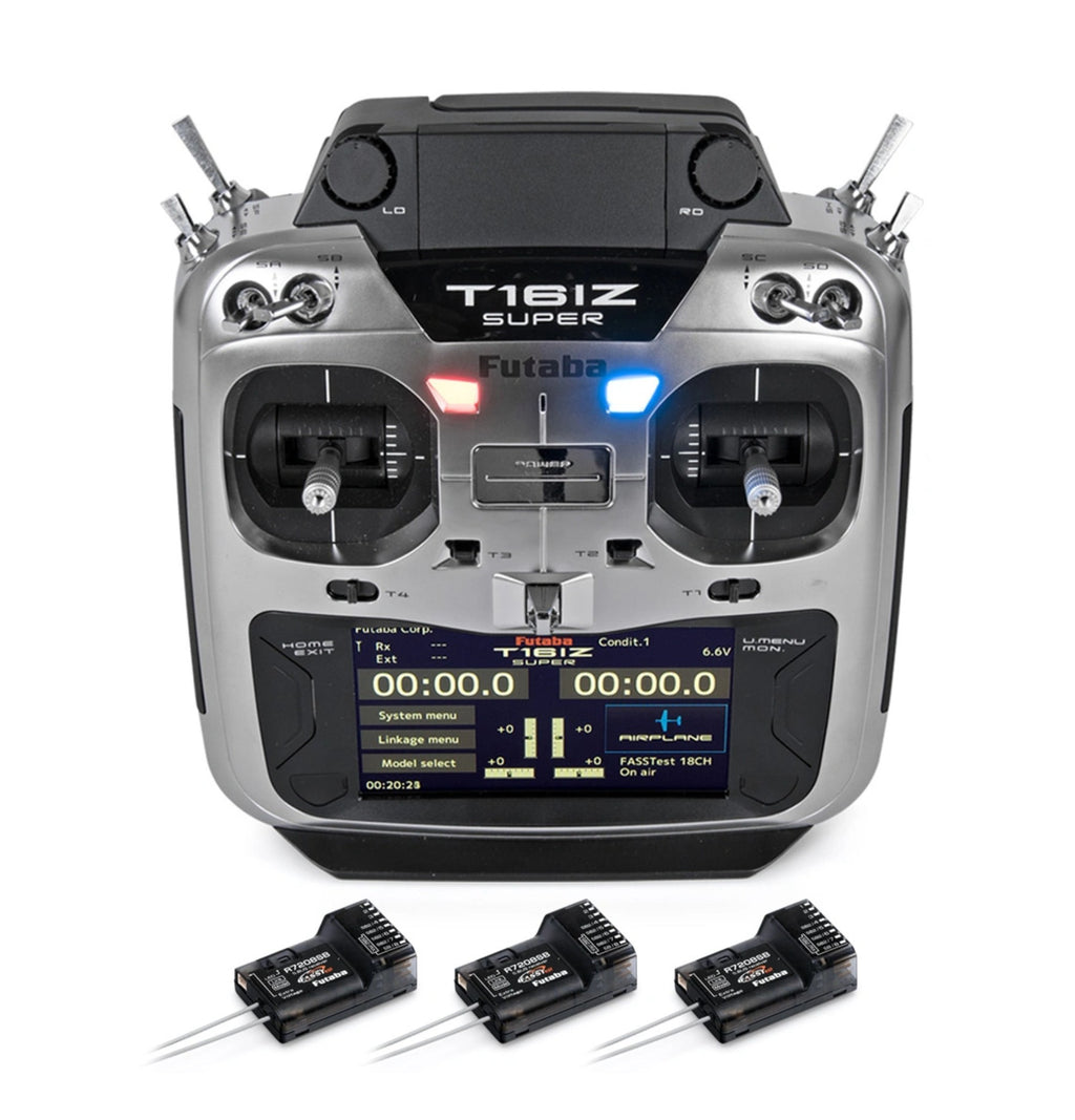 Futaba T16IZ-SUPER Radio Mode-2, 3pcs R7208SB - FASSTest, T-FHSS, SFHSS