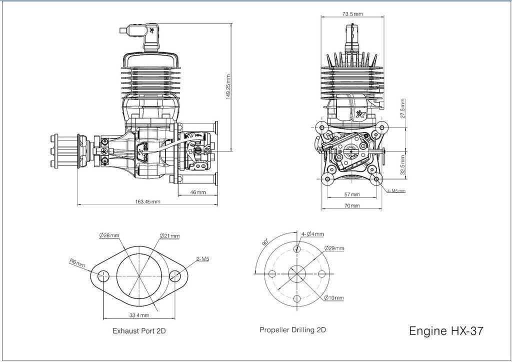 HANGX HX37cc two stroke engine
