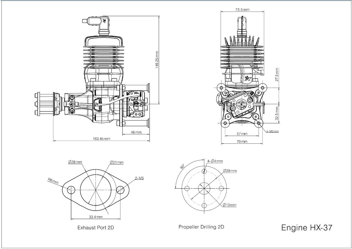 HANGX HX37cc two stroke engine