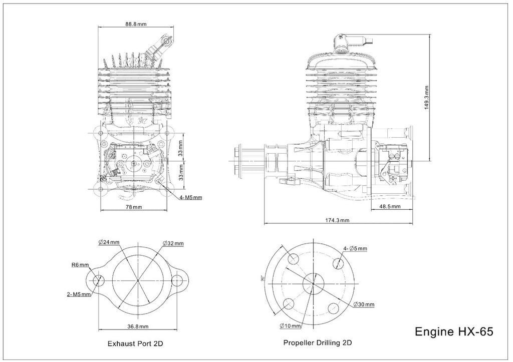 HANGX HX65cc two stroke engine