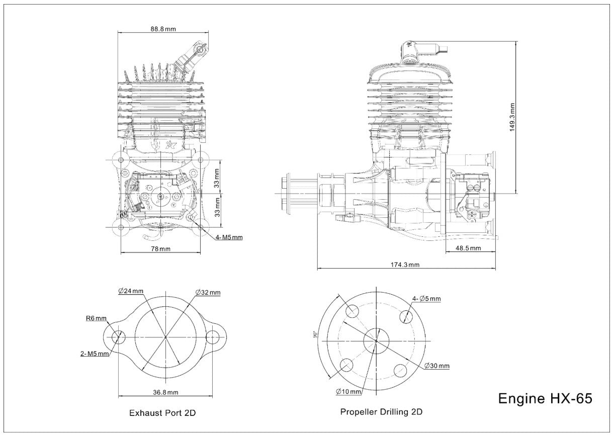 HANGX HX65cc Zweitaktmotor