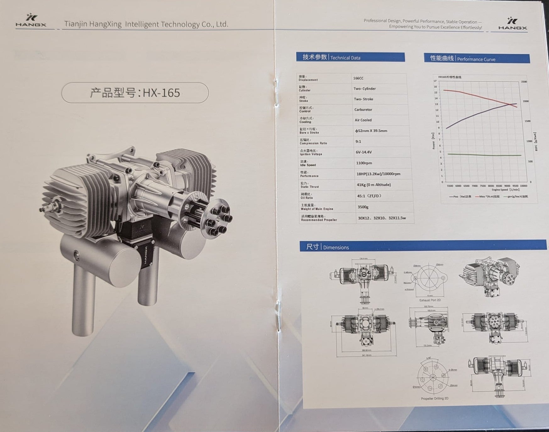 HANGX HX165cc two stroke engine