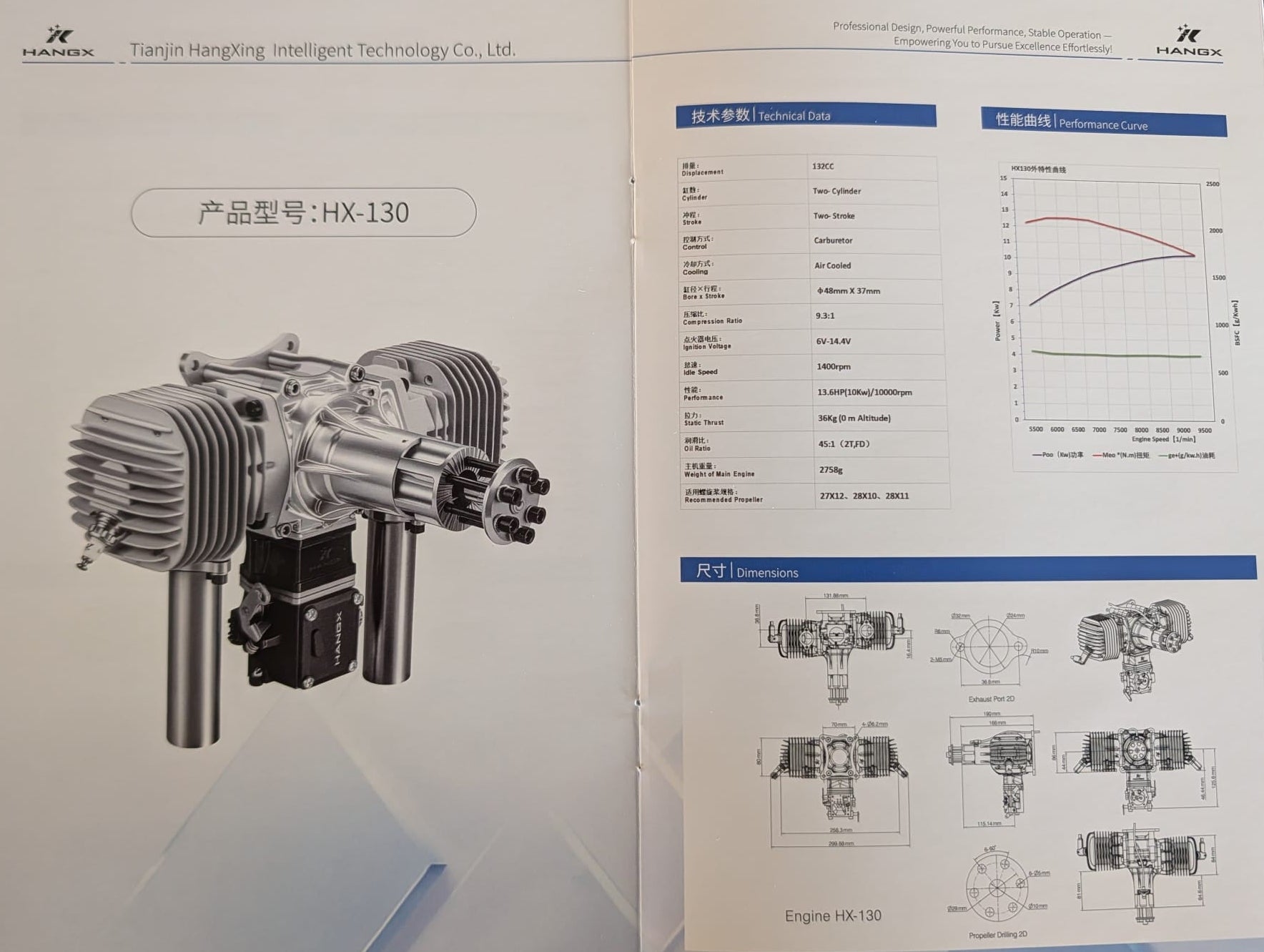 HANGX HX130cc two stroke engine