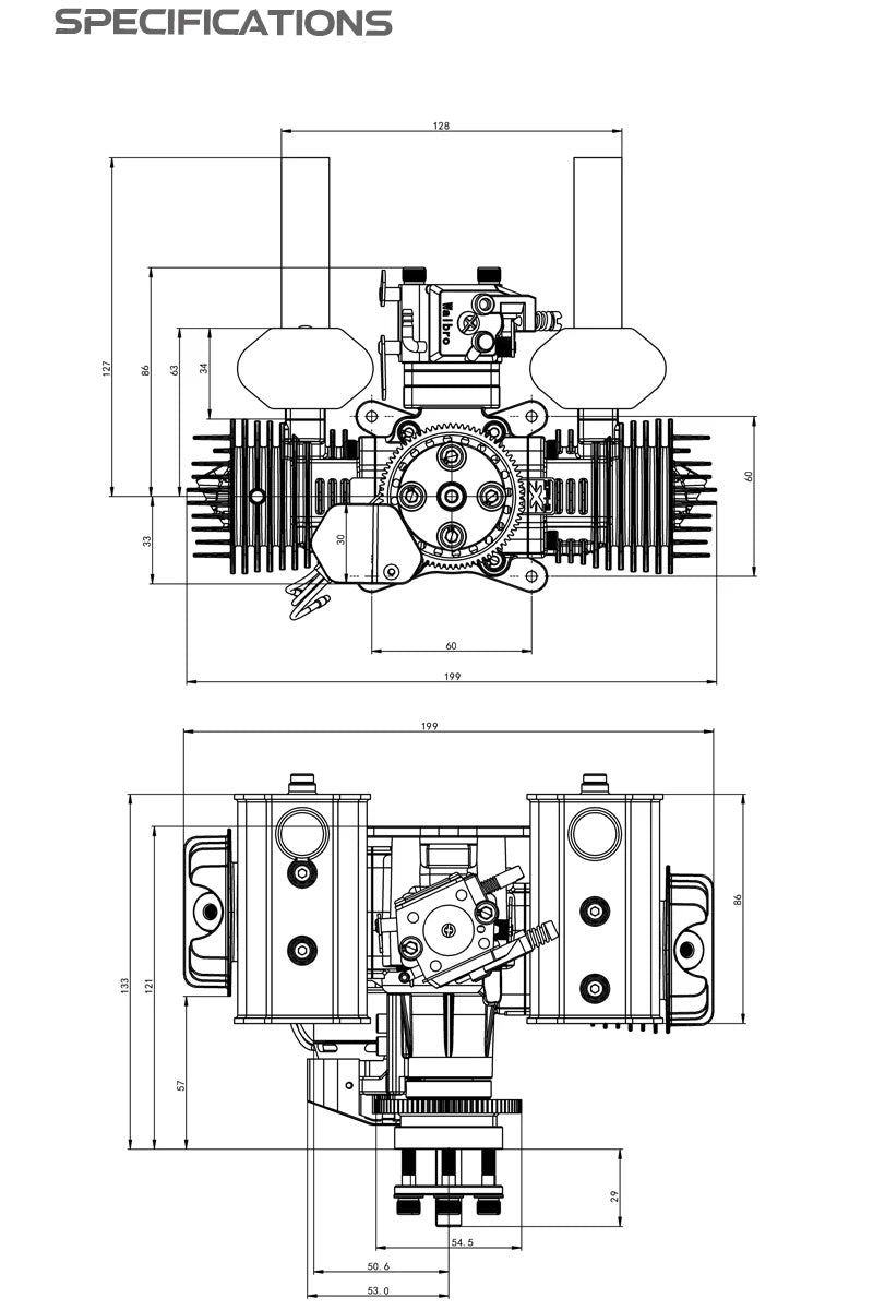Moteur EPHIL X-Series 40cc-T Pro avec démarreur électrique
