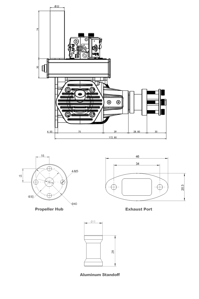 Moteur EPHIL série X 76cc-T