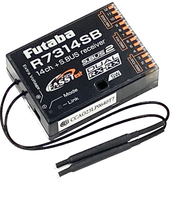 Futaba R7314SB 14-Channel (PWM) Air Receiver (26-Channel S.BUS) FASSTest - High Gain Aerials
