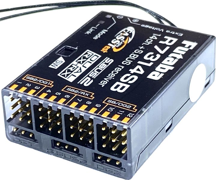 Futaba R7314SB 14-Channel (PWM) Air Receiver (26-Channel S.BUS) FASSTest - High Gain Aerials